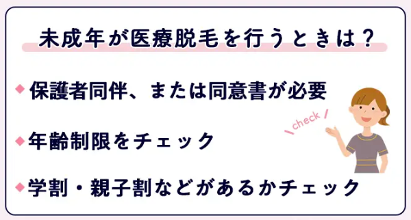 未成年が医療脱毛する時の注意点