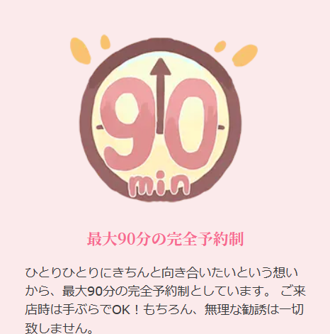 最大90分の完全予約制